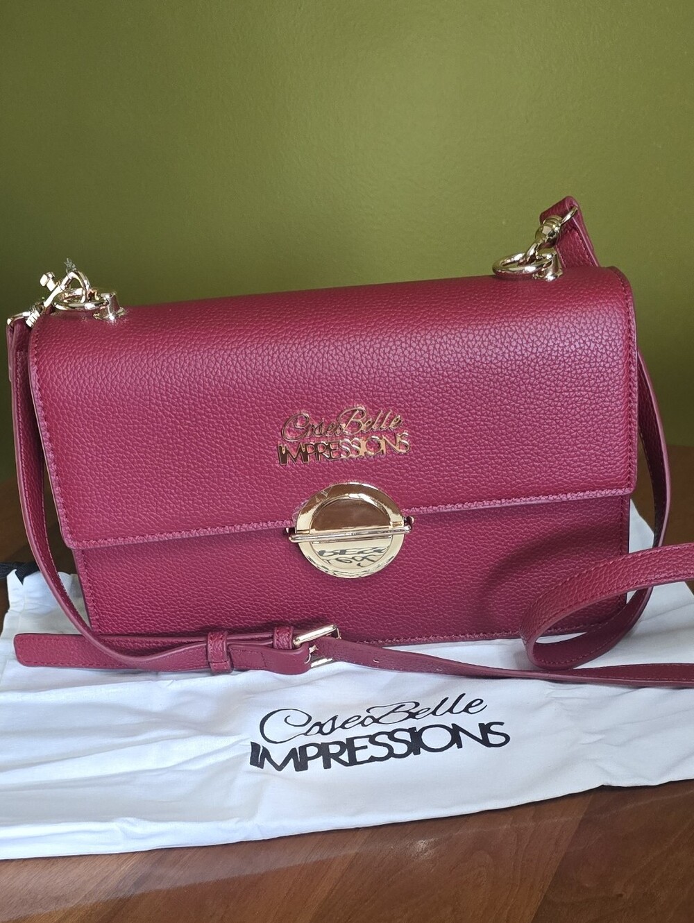 New Cose Belle Impressions "Bella" Limited Edition Burgundy Crossbody Bag